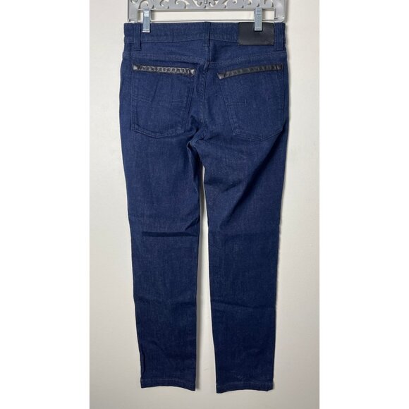 SALVATORE FERRAGAMO DARK NAVY CROPPED DENIM JEANS 28 - Picture 5 of 9